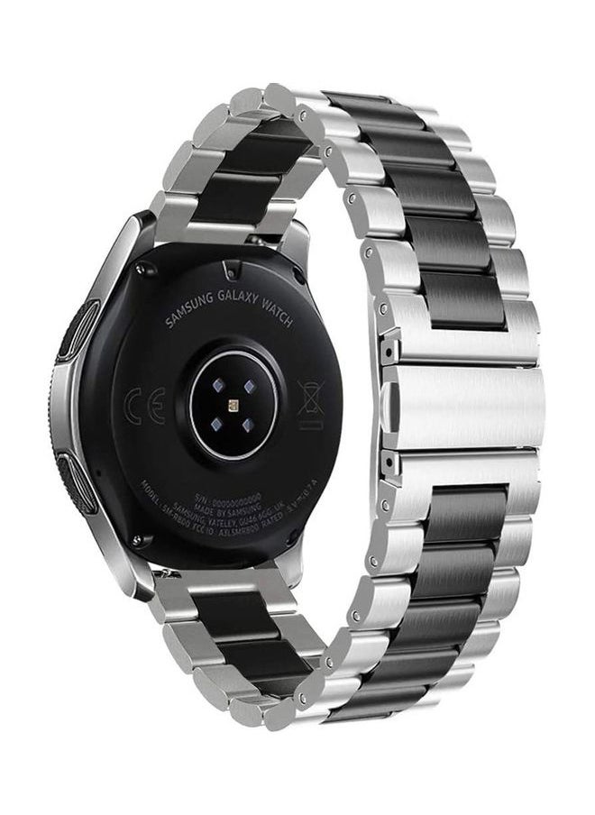 Generic Classic Stainless Steel Smartwatch Strap Band For Samsung Galaxy Watch 46mm/Huawei GT2/Gear S3 Frontier/Classic/Honor Magic 2/Fossil 22mm Black/Silver  - Image 3