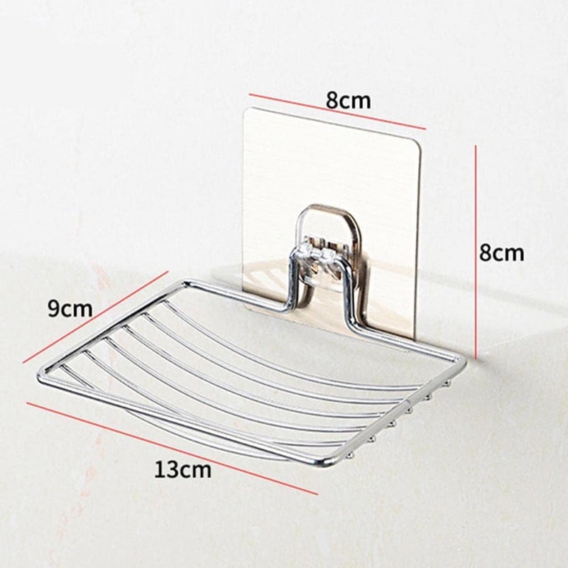 LISHER 1 Layer Soap Holder Set Single Layer Stand for Bathroom Shower Wall Kitchen Sink with Self Adhesive Sticker Storage Rack Hanging Waterproof Dish Box (Pack of 1) - Image 2