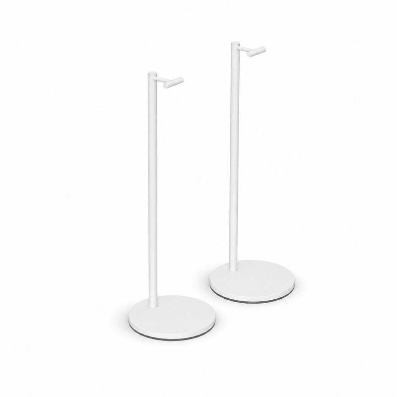 Era 300 Stand Pair WW White for home audio setup, aluminum construction, white finish, stable and sleek design - Image 1