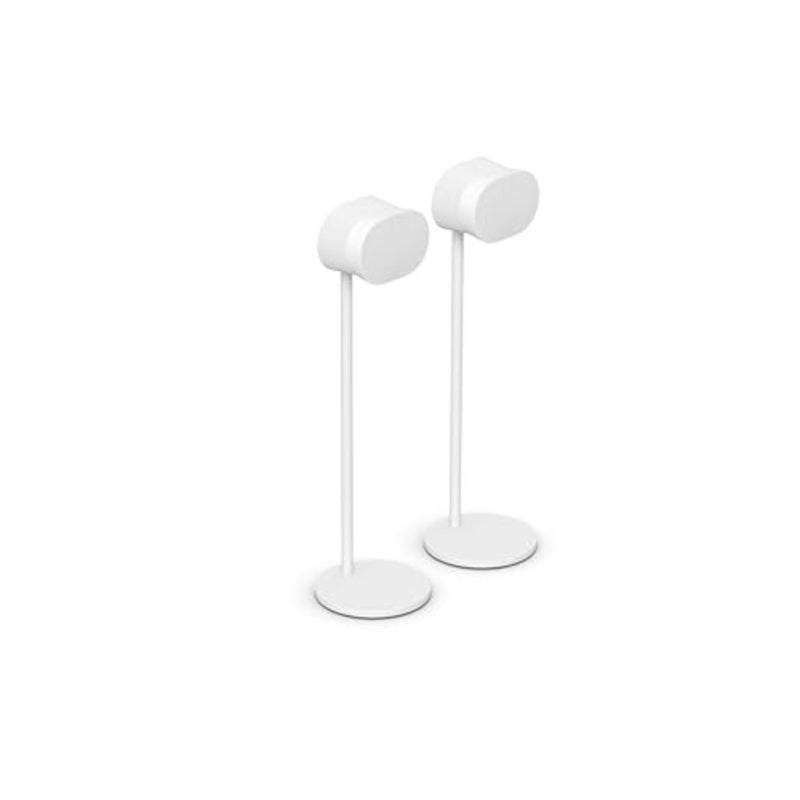 Era 300 Stand Pair WW White for home audio setup, aluminum construction, white finish, stable and sleek design - Image 2