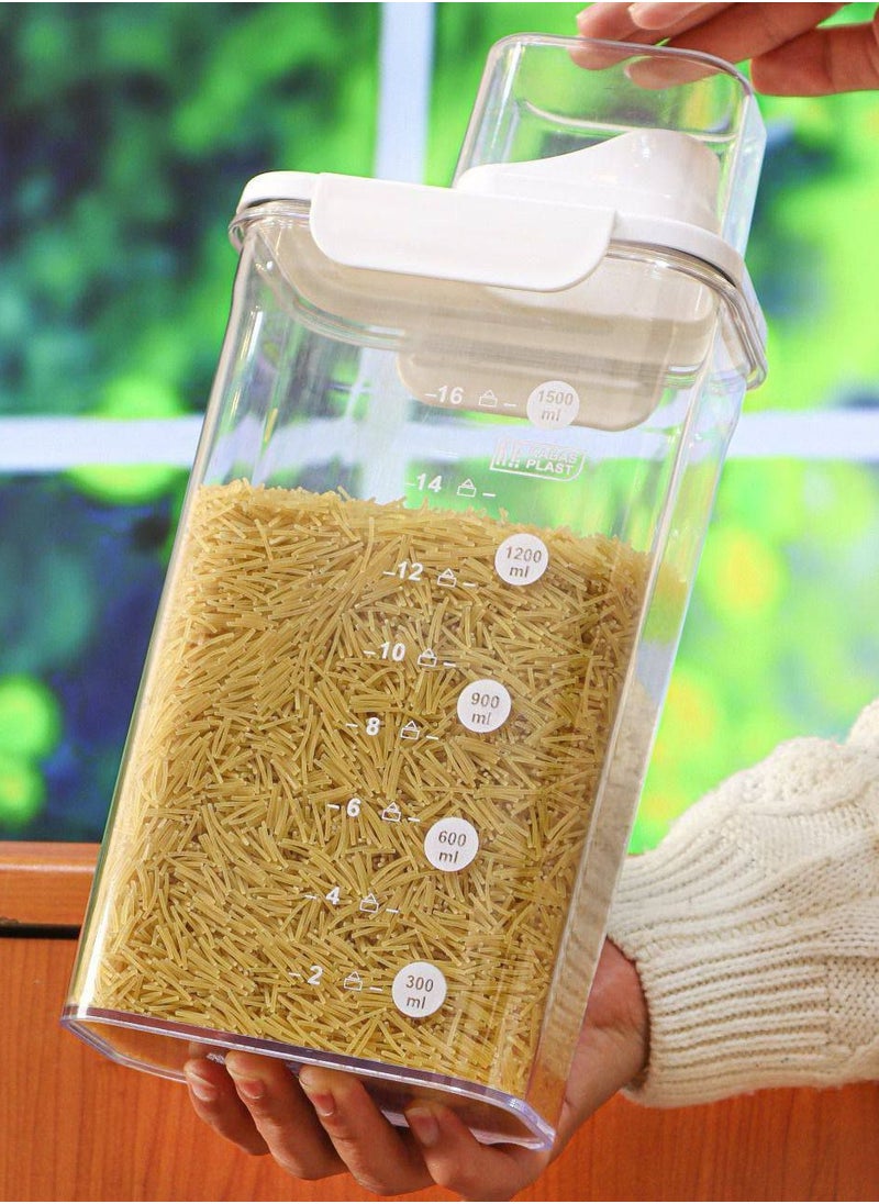 Generic - A box of legumes, 1.6 liters, an acrylic box included with a tight lid with gaskets and an acrylic measure - Image 1