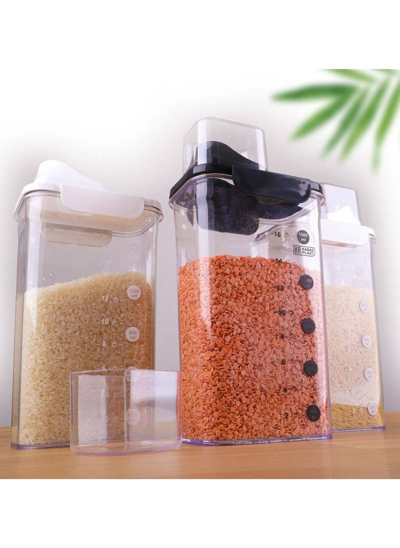 Generic - A box of legumes, 1.6 liters, an acrylic box included with a tight lid with gaskets and an acrylic measure - Image 1