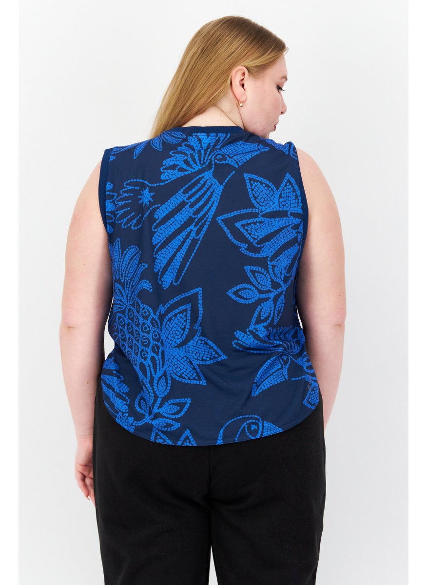 Adidas - Women Sportswear Fit Brand Logo Training Top, Blue - Image 1