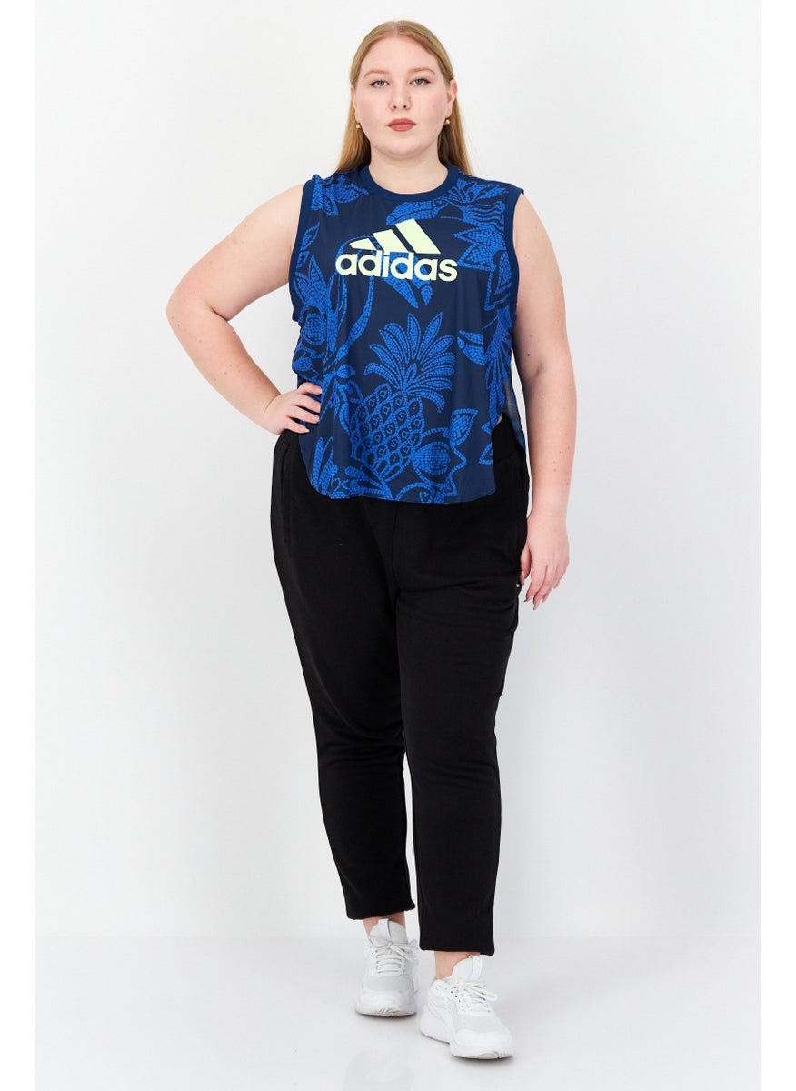 Adidas - Women Sportswear Fit Brand Logo Training Top, Blue - Image 1