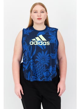Women Sportswear Fit Brand Logo Training Top, Blue