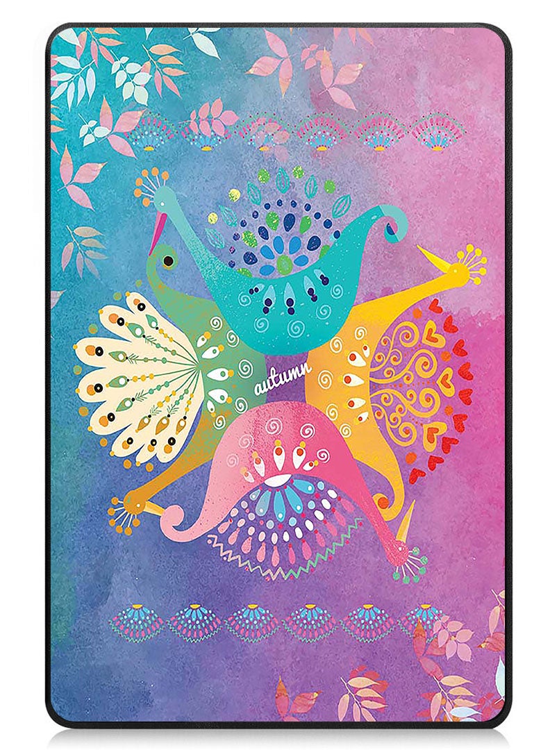 Theodor Protective Flip Case For Lenovo Tab M9 (2023) With Trifold Stand Auto Wake Sleep Shockproof Cover Autumn peacock design - Image 1