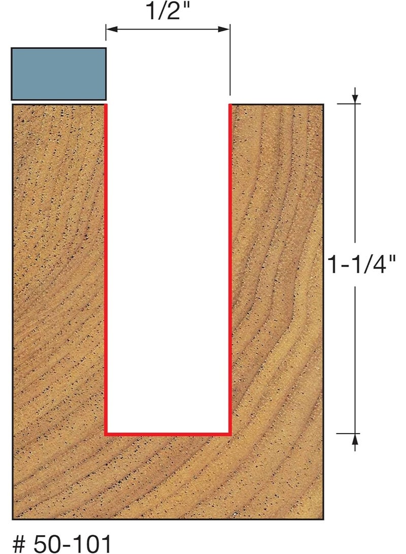 freud Freud Bearing Flush Trim Bit - Ideal for Trimming Laminates & Pattern Routing - 1/2" Diameter, 1/4" Shank, 2-1/2" Overall Length - 50-101  - Image 3