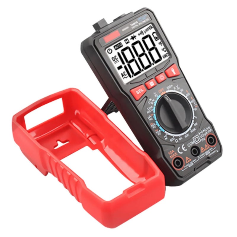 Jojofuny مقياس متعدد رقمي للسيارات لاختبار جهد التيار المتردد والتيار المستمر مع مصباح يدوي أداة كهربائية مدمجة - Image 1