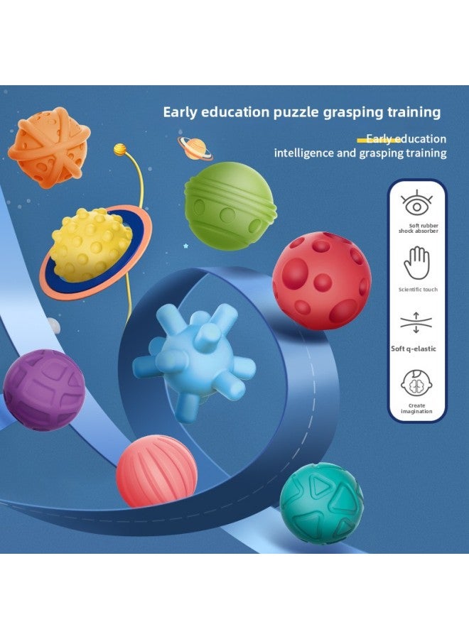 Loquat Baby Soft Rubber Hand Grip Ball Tactile Perception Training Grip Touch Ball Toy Massage Ball Touch Ball-Color:English-pinch Ball (six-piece Set C Style)-Specifications:The Minimum Order For English - Image 2