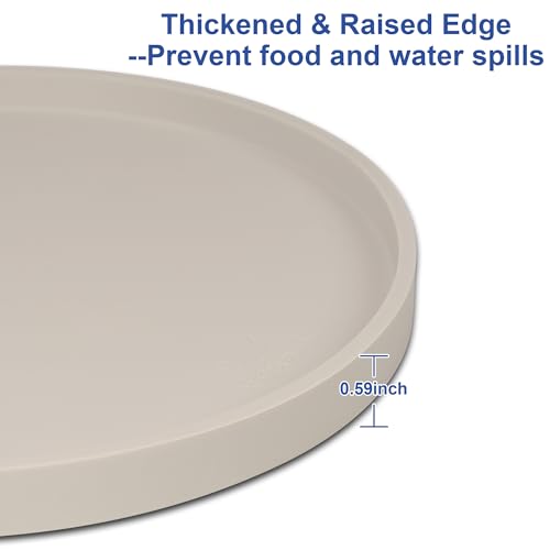 Arespark Cat Food Mat, Set of 2 Nonslip Waterproof Feeding Bowl Silicone Mats with Raised Edges for Food Water Prevent Spills, Round Eating Plates Tray for Dog Cat Puppy Kitten, 8'' x 8'' - Image 5