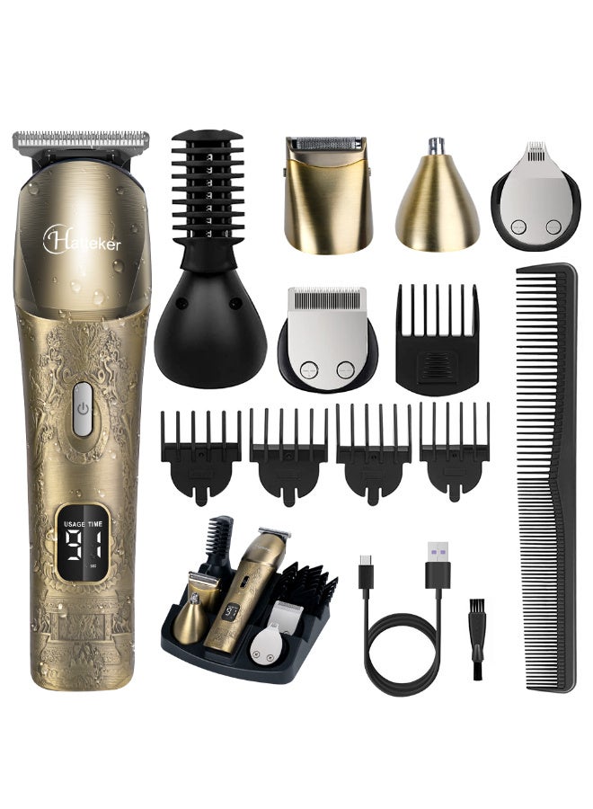 Hatteker Upgraded Beard Trimmer for Men Waterproof Cordless Hair Clipper Electric Razor Shaving Grooming Kit with Mustache Face Nose Body - Image 1