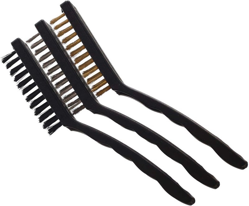Large Hob Brush Set, Wire Brush for Stove, Oven, Metal Surfaces, Effectively Removes Grease Stains and Dirt to Polish Your Kitchen (Pack of 3) -by Rana Store - Image 1