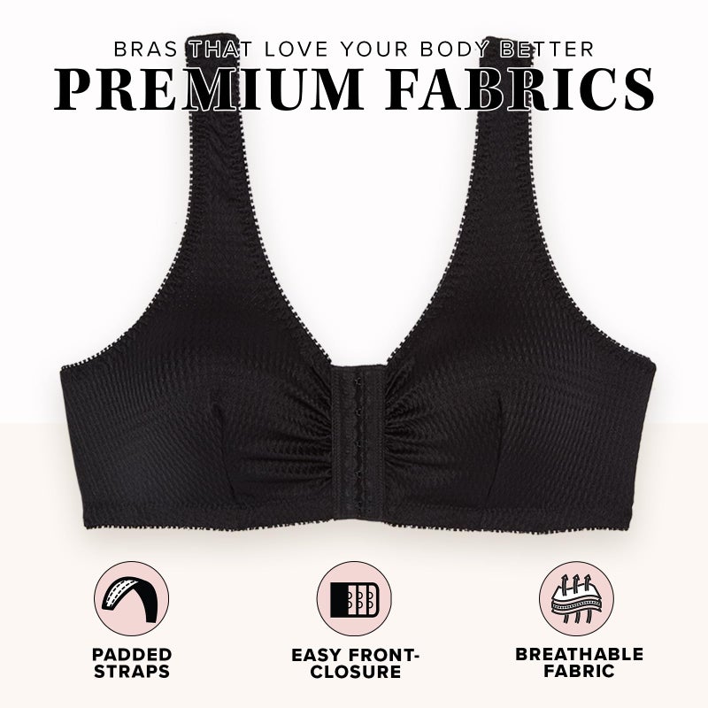 Leading Lady Women's Plus-Size Zig-Zag Weave Sleep Leisure Bra, Black, 50 B/C/D - Image 5