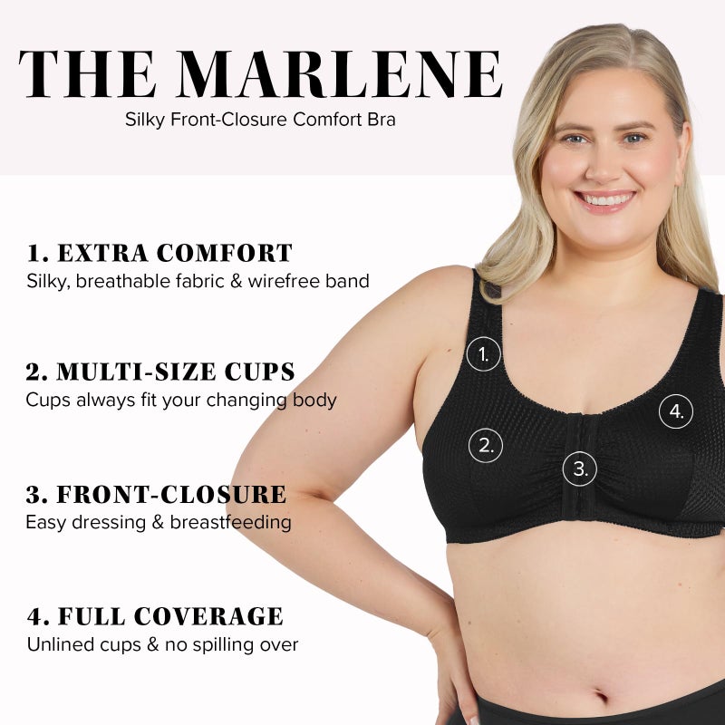 Leading Lady Women's Plus-Size Zig-Zag Weave Sleep Leisure Bra, Black, 50 B/C/D - Image 2