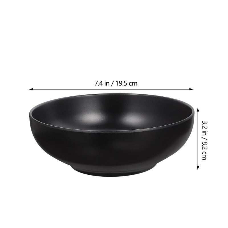 Melamine Ramen Noodle Bowls Set 2pcs Black Matte Japanese Style Kitchen Dining Tableware - Image 3