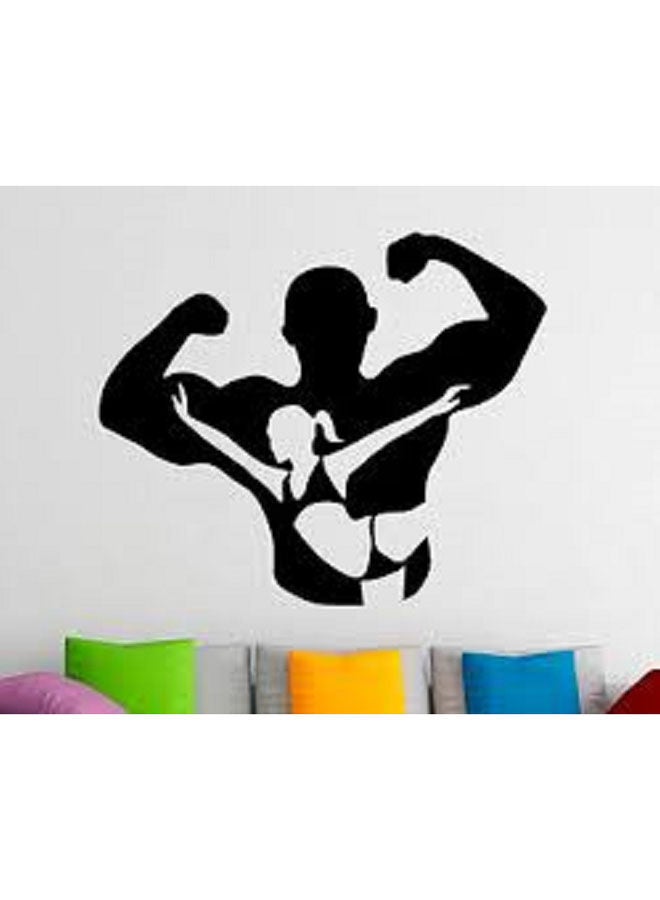 NIBEMINENT Yoga Pose Wall Sticker Black 50x60cm