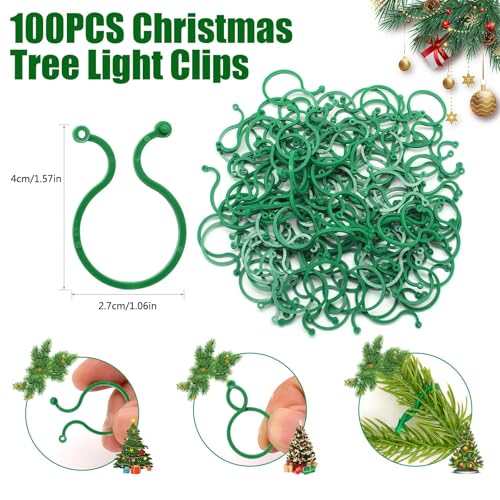 Hysagtek 200 Pcs Christmas Tree Light Clip for String Lights and Ornament, Weatherproof Ornament Hanger on Xmas Trees Indoor Outdoor - Image 2