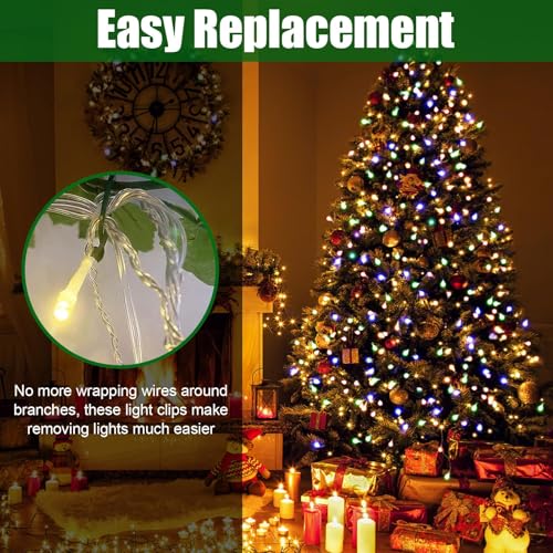 Hysagtek 200 Pcs Christmas Tree Light Clip for String Lights and Ornament, Weatherproof Ornament Hanger on Xmas Trees Indoor Outdoor - Image 3
