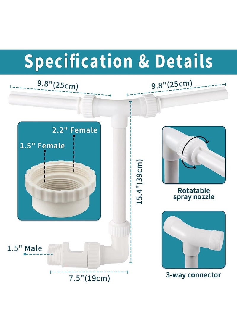 Generic Swimming Pool Fountain, Adjustable Dual Spray Waterfall Sprinkler, Perfect Pool Accessories for Cooling and Decoration(white)  - Image 2