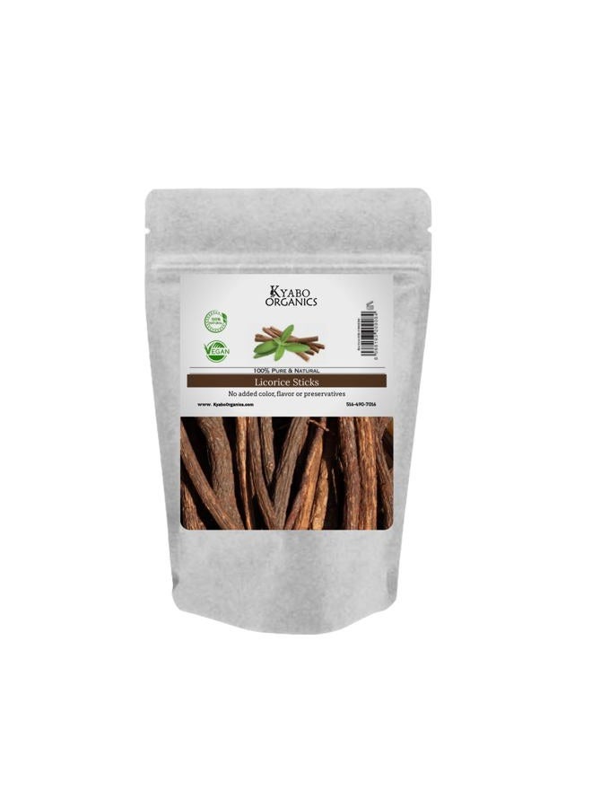 Kyabo Licorice Root Sticks - 100% Pure, Raw all Natural Licorice Root Sticks 8oz / 1/2lb - African Licorice Root - Chew Sticks Mulethi Glycyrrhiza Glabra - Image 1