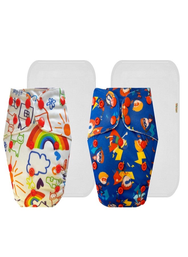Dumbledo Premium Cloth Diaper with Cotton Insert (Pack of 2) | Soft & Gentle | Leakproof | Travel Friendly | Perfect for Indian Summers | 3 Months - 3 Years | Unisex Baby - Image 1