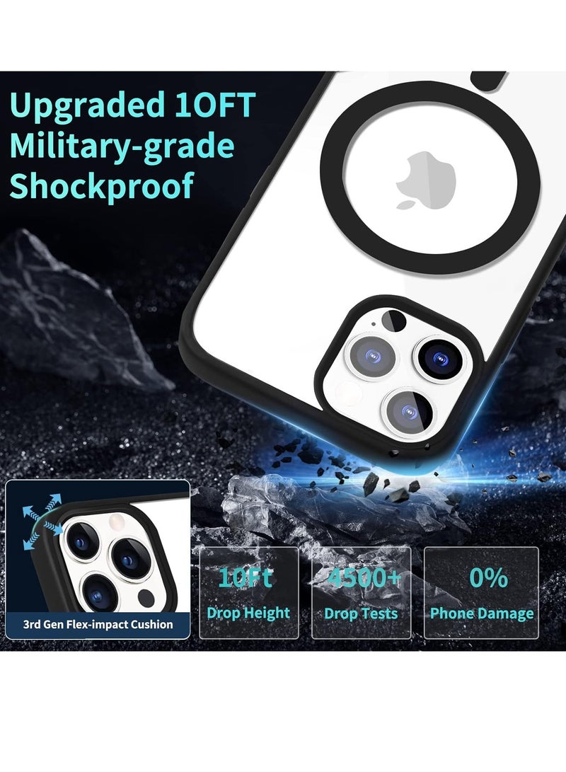 تين تك جراب حماية شفاف مغناطيسي متوافق مع ماج سيف لموبايل ايفون 11 برو / iPhone 11 Pro مضاد للصدمات والخدوش (اسود) جراب خلفي سيليكون من تين تيك - Image 4