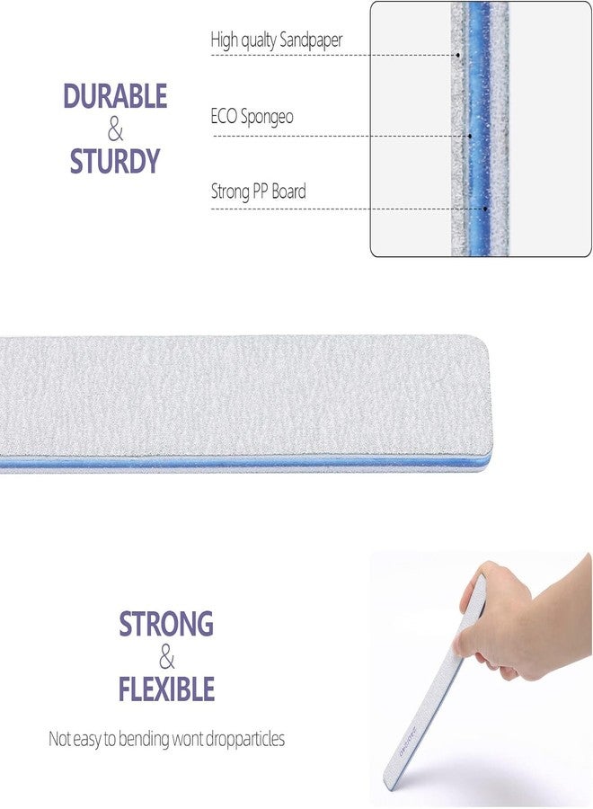 BTYMS 15 قطعة من ملفات الأظافر 80/80 للحفاظ على الأظافر الأكريليكية، ملفات تلميع قابلة لإعادة الاستخدام، ألواح صنفرة مزدوجة الجوانب للأظافر - Image 4