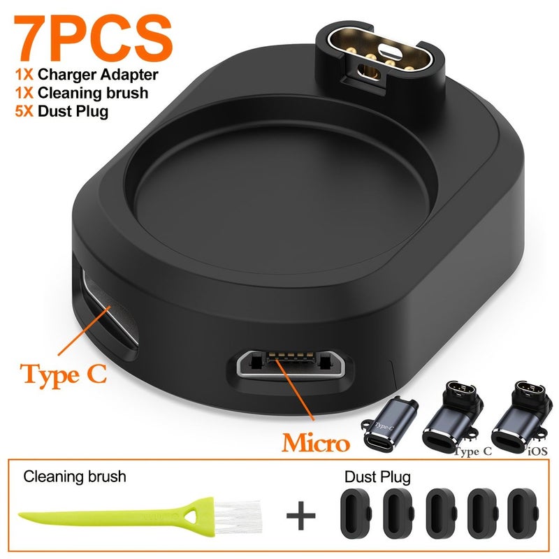 Type C Straight 7 In 1 USB C Charging Adapter Converter For Garmin Fenix Forerunner - Image 1