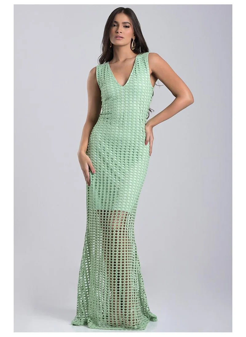 Long Mermaid Dress in Sweet Herb Green