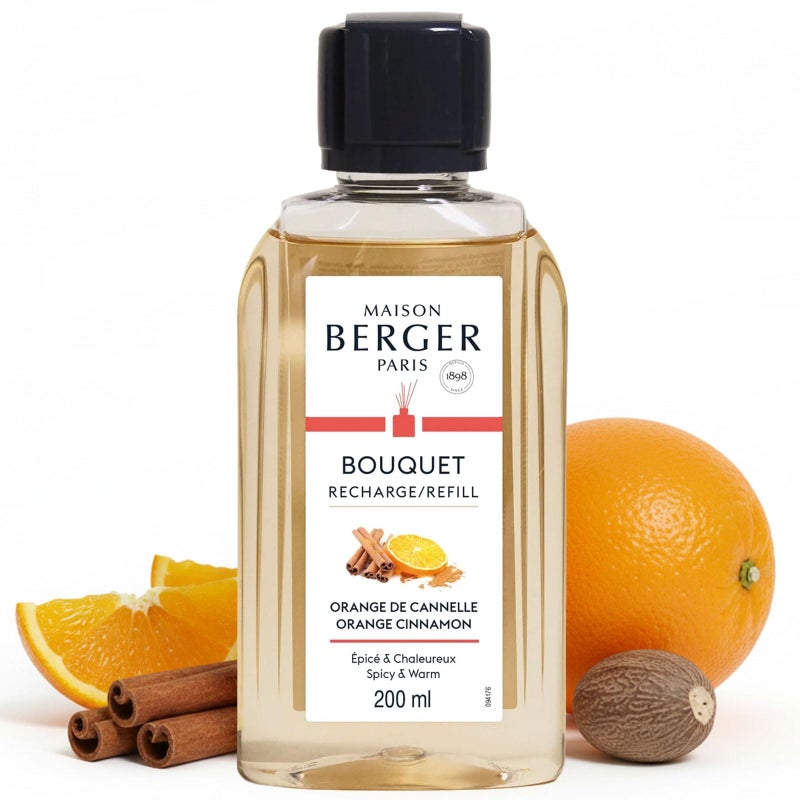 MAISON BERGER 200ml676 fl oz Orange Cinnamon Reed Diffuser Refill Clear