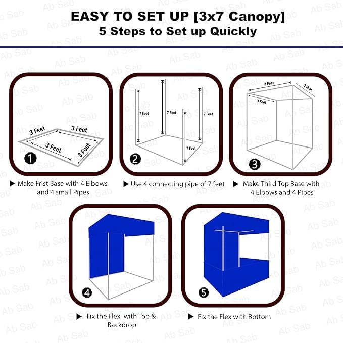 Generic Promotional Canopy Tent 4X4X7 Promotional Tent Folding Commercial Marketing Tents Kiosk Blue Set of 1 Blue  - Image 2