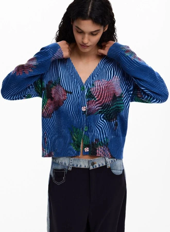 ديسيجوال سترة كارديغان مزهرة