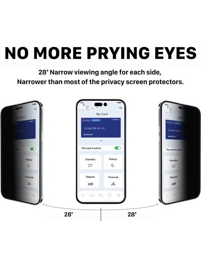 Privacy Screen Protector For iphone 16, 9H Tempered Glass for Ultimate Durability & Security- Black - Image 5