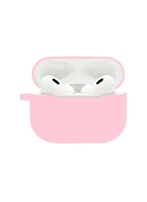 Suitable For Airpods Pro2 Protective Case Silicone Case Airpods4 Apple Wireless Bluetooth Headset Case-Color:Sakura Powder (with Hanging Ears 1.2mm)-Applicable Models:Airpods Pro Pearlescent Bag Packaging