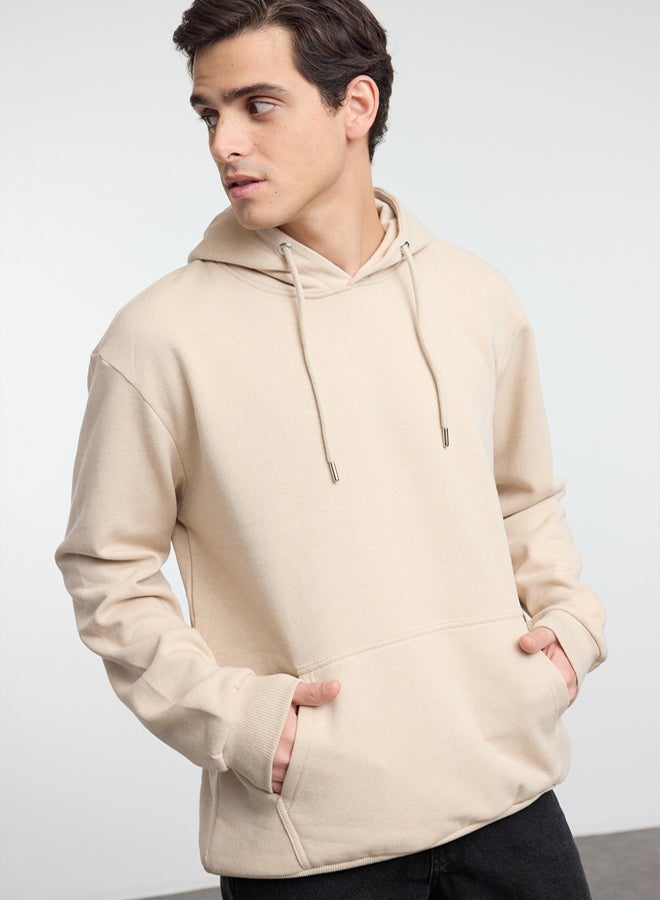 trendyol Unisex Beige Regular / Normal Cut Snoopy Original Licensed Hooded Sweatshirt TMNAW25SW00126 - Image 2