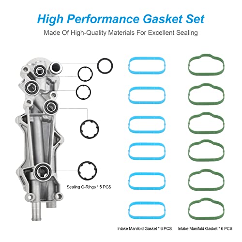 ONER 926-876 926-959 محول مبرد زيت المحرك وفلتر الزيت من الألمنيوم، متوافق مع 2011-2016 كرايسلر 200 300، دودج تشارجر، جراند شيروكي، رانجلر 3.6L V6، بديل# 68105583AF - Image 5