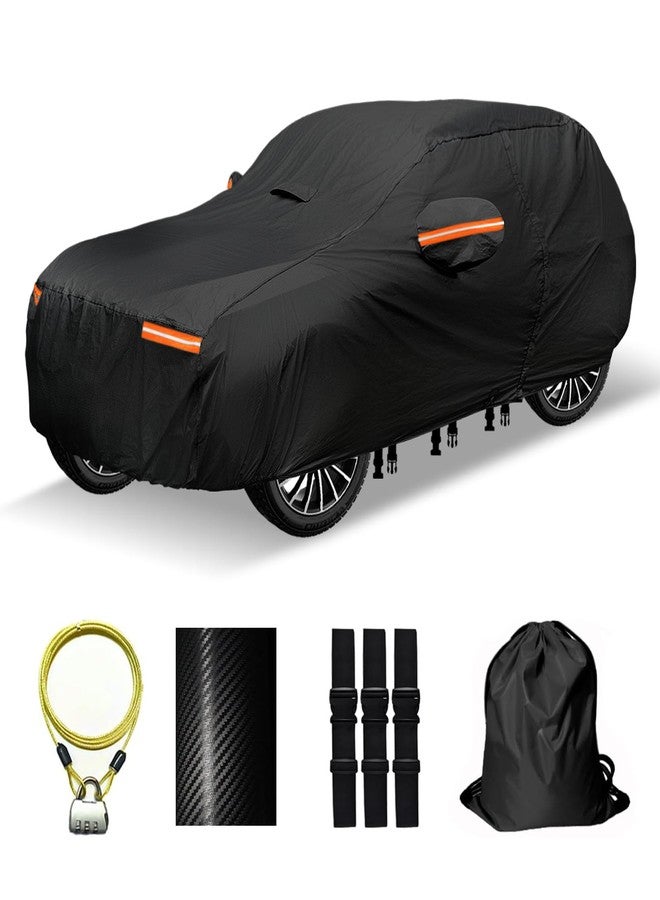 OWEEIO Upgrade Thickened Car Cover Waterproof All Weather for Automobiles, Full Exterior Cover, Outdoor Universal Car Cover (Fit SUV 171"-180", Black) - Image 1
