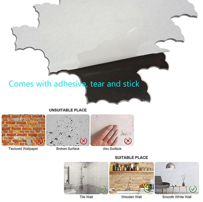 XUANINY 11-Sheet Peel and Stick Metal Backsplash Tiles, Self Adhesive Cloud-Shaped Aluminum Mosaic 3D Wall Sticker for Kitchen Bathroom Living Room Decor (Printing Blue, 11) - Image 5
