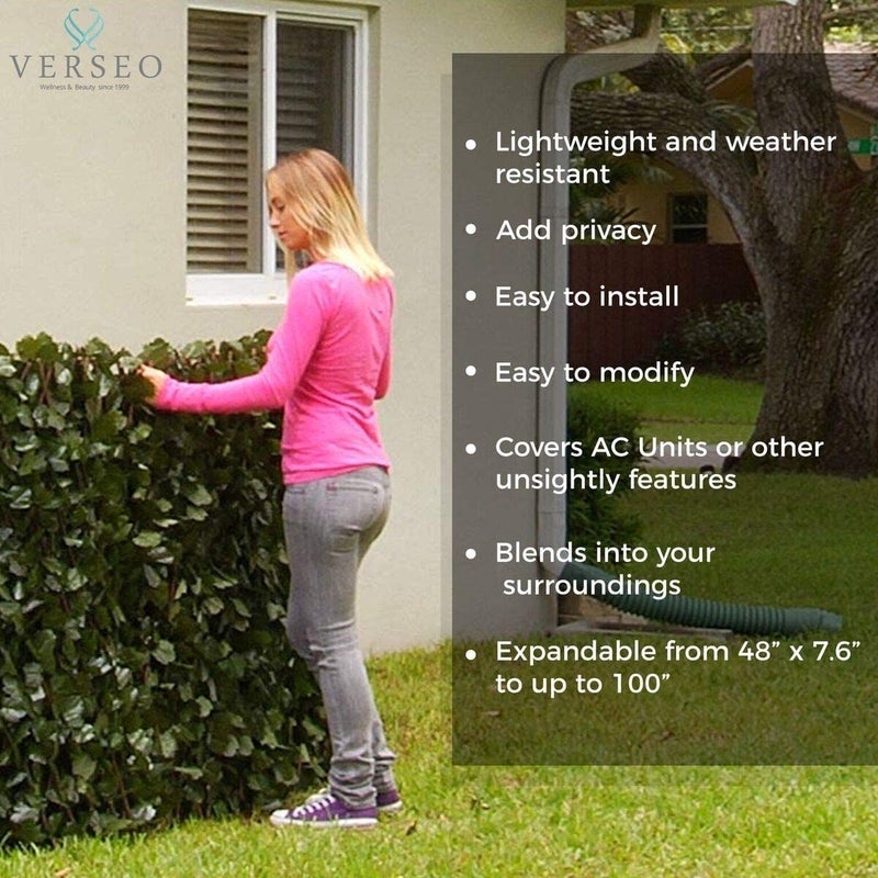 Verseo Artificial Ivy Privacy Fencing System, Faux Ivy Vine & Willow Branch Lattice, Adjustable Ivy Wall Privacy Screen, Expandable Horizontal or Vertical up to 96" (Set of 2, for 192" of Coverage) - Image 4