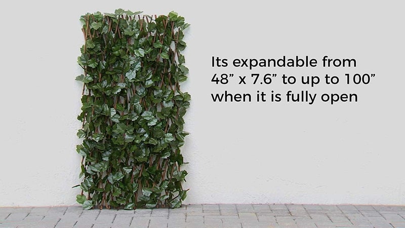Verseo Artificial Ivy Privacy Fencing System, Faux Ivy Vine & Willow Branch Lattice, Adjustable Ivy Wall Privacy Screen, Expandable Horizontal or Vertical up to 96" (Set of 2, for 192" of Coverage) - Image 5