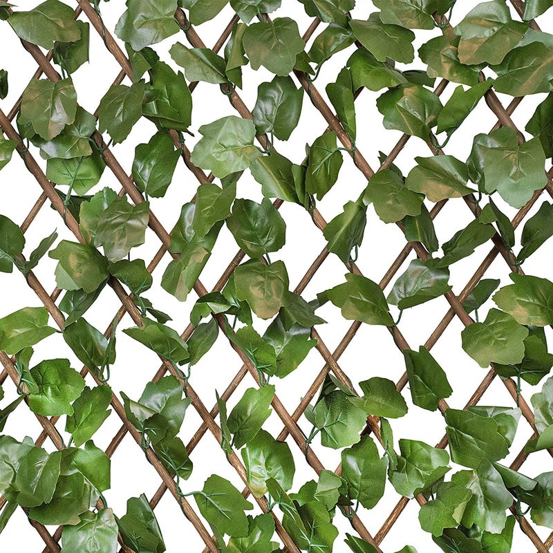 Verseo Artificial Ivy Privacy Fencing System, Faux Ivy Vine & Willow Branch Lattice, Adjustable Ivy Wall Privacy Screen, Expandable Horizontal or Vertical up to 96" (Set of 2, for 192" of Coverage) - Image 3