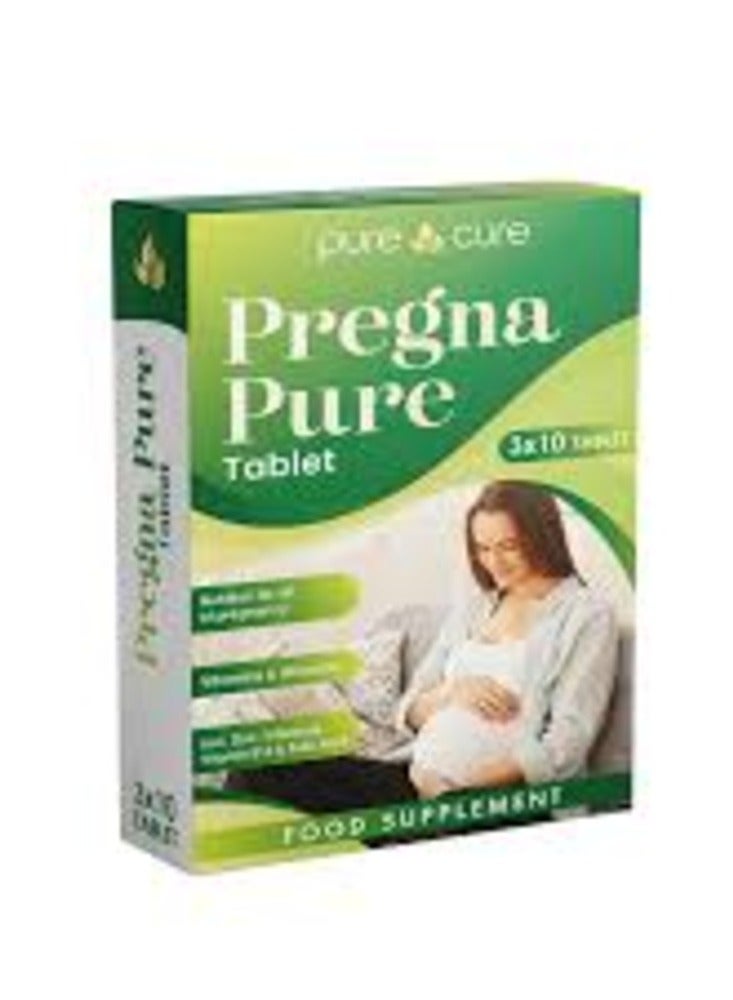 Pregna Pure Tablets 30’s Prenatal Multivitamin Pregnancy Support Folic Acid & Maternal Health Supplement for Women
