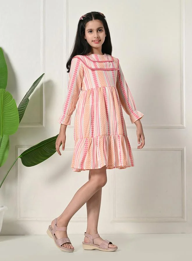 BELLA MODA Striped Ruffle Dress