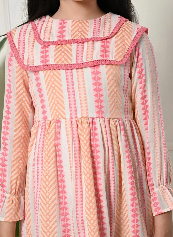 BELLA MODA Striped Ruffle Dress