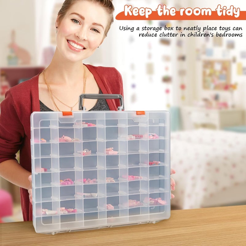 Udefineit 48 Grids Clear Plastic Organizer Box with Removable Dividers, Plastic Compartment Craft Box, Jewelry Storage Box with Adjustable Space, Bead Storage Container Case for Jewelry Tackles Tools - Image 3