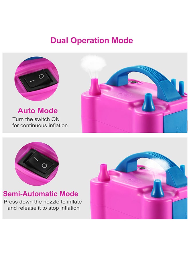 VIO - High Power Electric Portable Balloons Inflator Blower Machine With Dual Nozzle Uae Pin Plug Type Balloon Pump Air Inflator For Balloons - Image 1