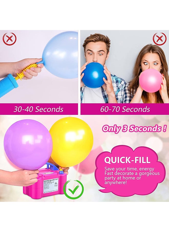 VIO - High Power Electric Portable Balloons Inflator Blower Machine With Dual Nozzle Uae Pin Plug Type Balloon Pump Air Inflator For Balloons - Image 1