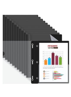 Hautoco 12 Pack Plastic Report Covers With 3-Prong Fasteners Clear Front Resume Portfolio Folder For 8.5X11 Letter Size Paper, Presentation Document Report Folders For Office School Use, Black  - Image 1