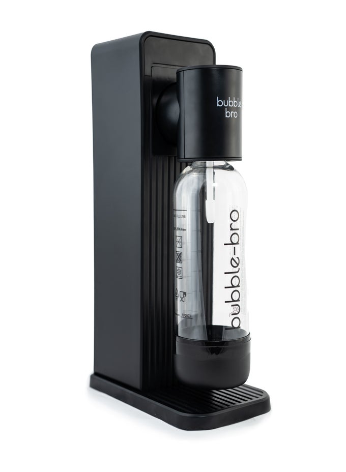 BUBBLEBRO ORIGIN SODA MAKER MACHINE - COMES WITH A 1L BPA-FREE CARBONATING BOTTLE - ENJOY FRESH SPARKLING WATER ANYTIME, ANYWHERE (BLACK)
