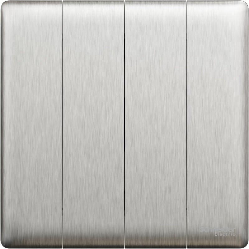 Schneider Electric Unica X 4-Gang Stainless Steel Switch - Image 1